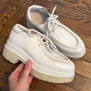 MM6 Maison Martin Margiela White Platform Loafers
